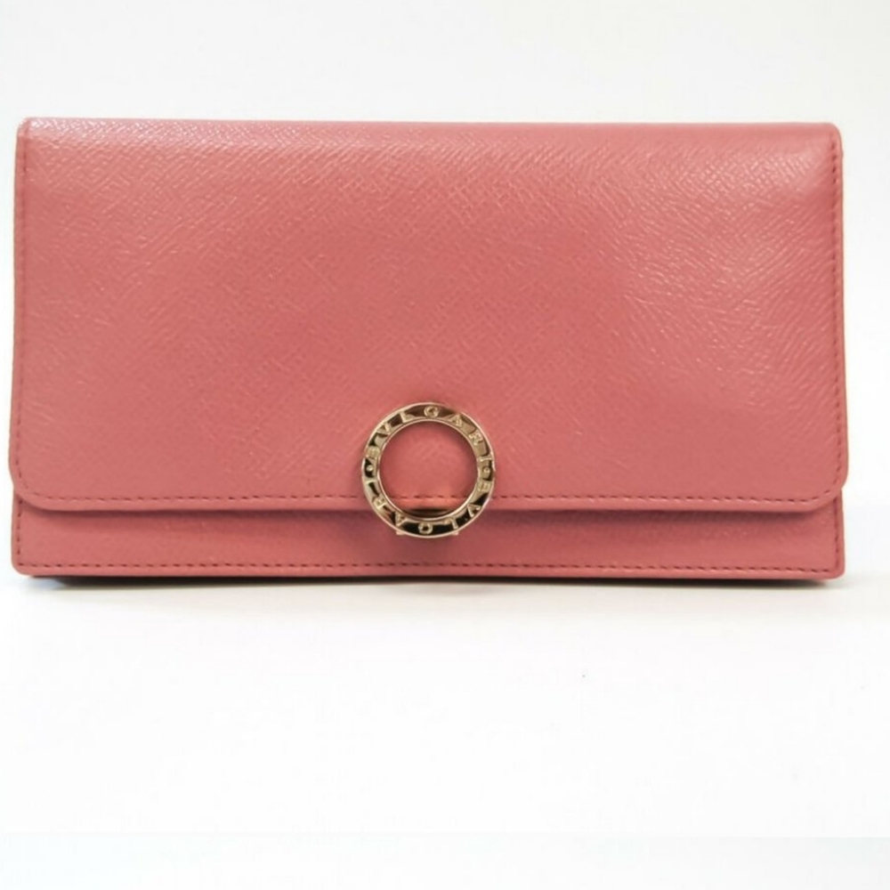 Bvlgari Pink Leather Wallet EUC